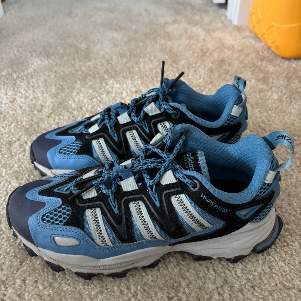 Adidas Blue and Black Sneakers with Durable Traction